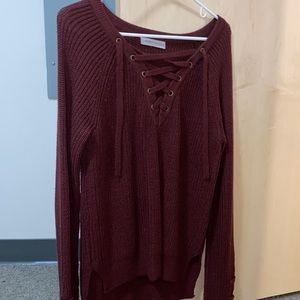 Anthropologie , small , maroon knit long sleeve